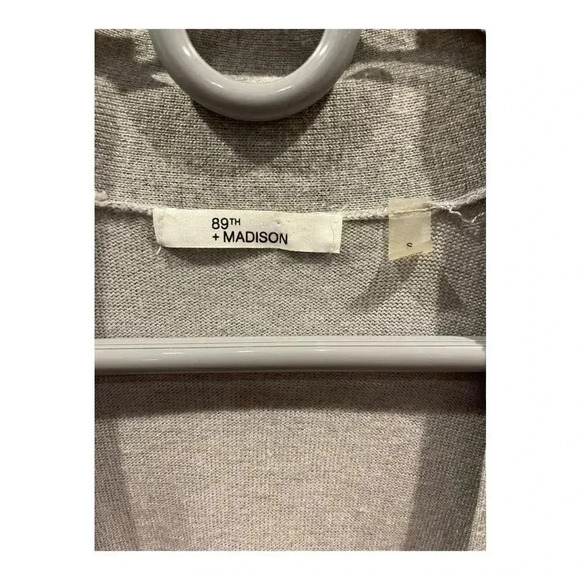89th + Madison Women’s‎ Small Open Front Gray Duster Cardigan - Picture 2 of 3